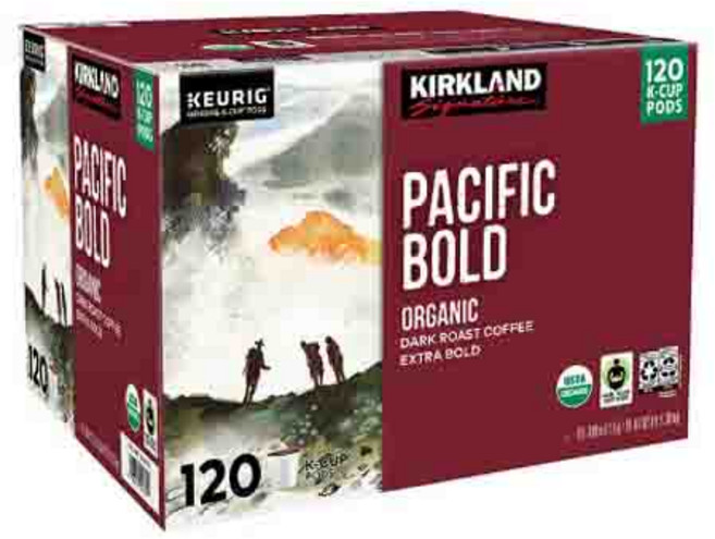 Kirkland 커클랜드 시그니처 퍼시픽 볼드 다크 로스트 커피 120개입 48oz(1.36kg), 120개, 1개