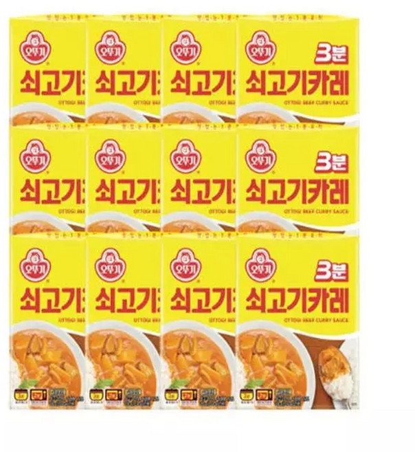 오뚜기3분 쇠고기카레 12개입, 12개, 200g