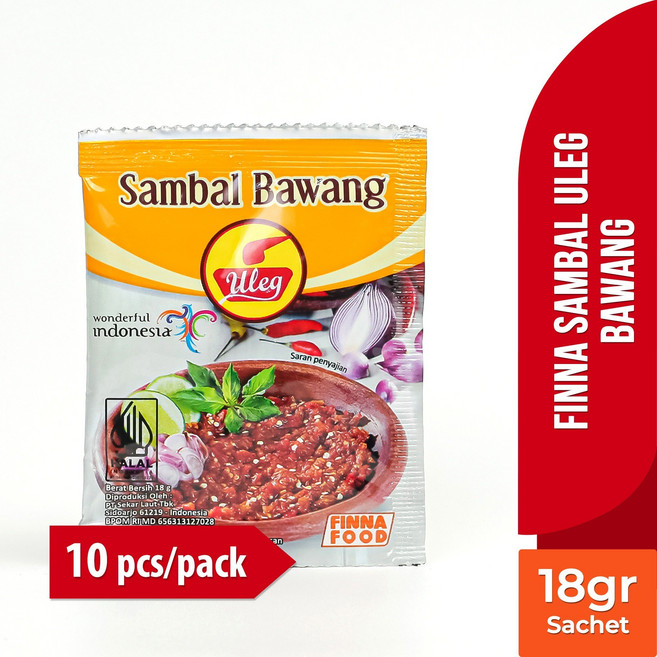울렉 삼발 바왕 핫소스 18gr (Sambal Bawang), 3세트, 18g