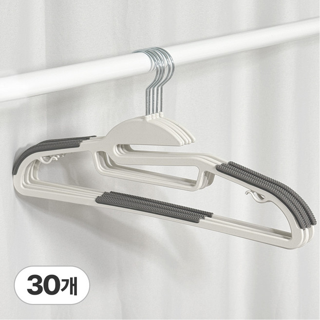 하나스토어 어깨뿔방지 논슬립 다용도 회전형 옷걸이 고급형, 30개, 그레이