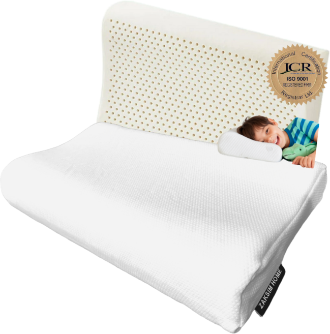 (분리형커버 포함) 작심홈 유아용 키즈용 어린이용 매우낮은베개 아이베개 낮은베개 프리미엄 라텍스베개 천연라텍스 성장 바른자세 메모리폼 베개추천 천연 초등학생베개 유치원생베개, 화이트