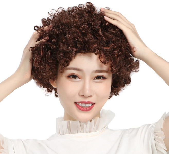 도매파티 뽀글이 가발-파티 파마 코믹 코스프레, 뽀글이 갈색(브라운), 1개