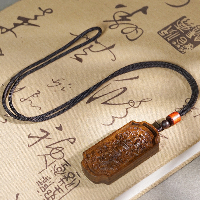沉香木金剛杵牌吊墜 木雕項鍊掛飾, 金剛杵牌3*6cm, 1個