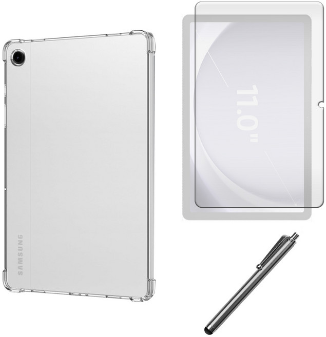 호환 갤럭시탭 A9플러스 투명 케이스 커버 액정유리 터치펜 3종 방탄셋트 11인치, 갤럭시탭 A9 플러스 방탄 3종, 1세트, 사진참조