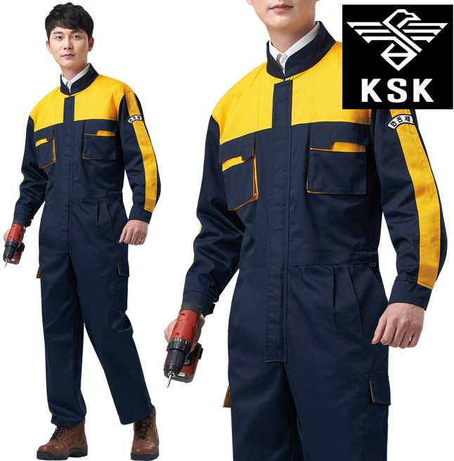 K-19 봄~가을 스즈끼 정비복 작업복 곤색 M~4XL 일체형 우주복 근무복 스즈키복 유니폼 빅사이즈 남자 남성 일육
