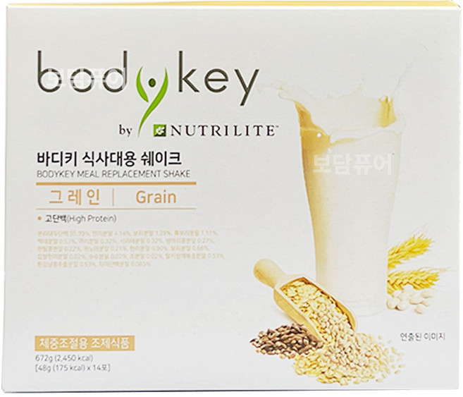 암웨이 바디키 그레인 맛 식사대용 쉐이크 +포켓물티슈 증정, 1개, 714g