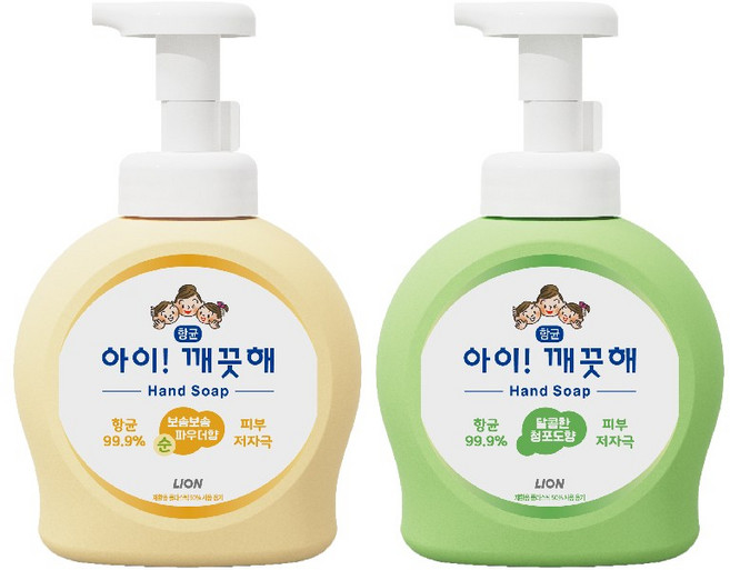 아이깨끗해 핸드워시 순 490ml 용기 1개+청포도 490ml 용기 1개, 1개