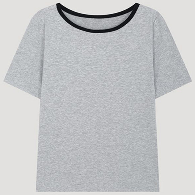 리스트 배색 라운드 티셔츠 TWJTSP62060 MG