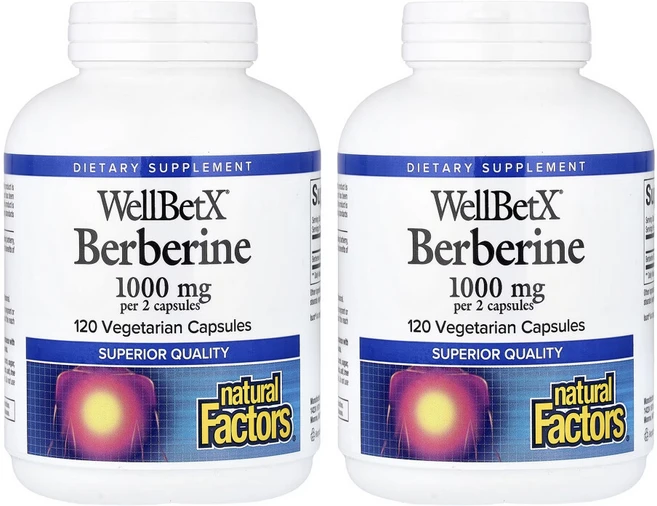 네추럴팩터스 웰벳X 베르베린 1000mg 베지테리안 캡슐, 2개, 120정 - 쿠팡