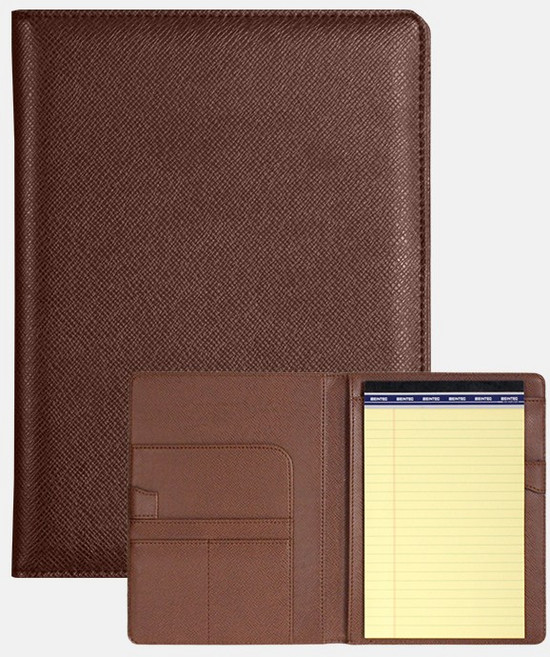 아인텍 프리미엄 A5 가죽 레포트패드 2단형 HH21, 2단_브라운[H3281](1개)