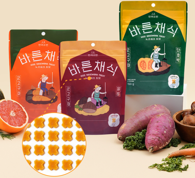 강아지 비건 간식 고구마 트릿 3종, 150g, 1개, 군고구마&당근