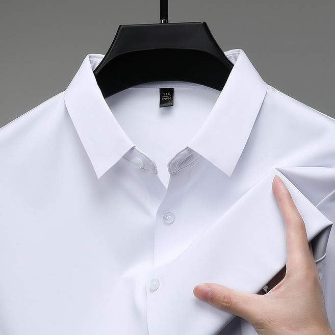 男士長袖無痕襯衫春秋新款中青年潮流襯衣商務正裝質感上衣男