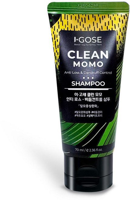 이고세 프로바이오틱스 댄드러프 탈모 증상 완화 클린 모모 여행용 샴푸 오렌지 만다린, 1개, 70ml