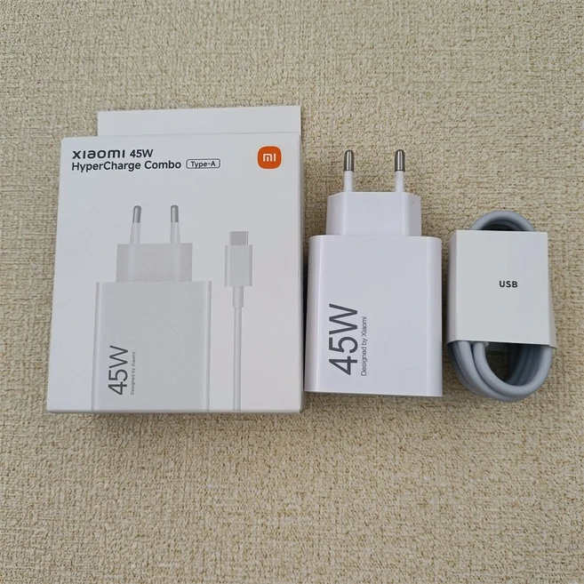 호환 샤오미 호환 포코 X1 X3 M1 패드 8 7 6 프로 45W 터보 충전기 EU 고속 충전 어댑터 타입 C 케이블 미, 02 45W EU Set, 01 China Mainland, 01 White