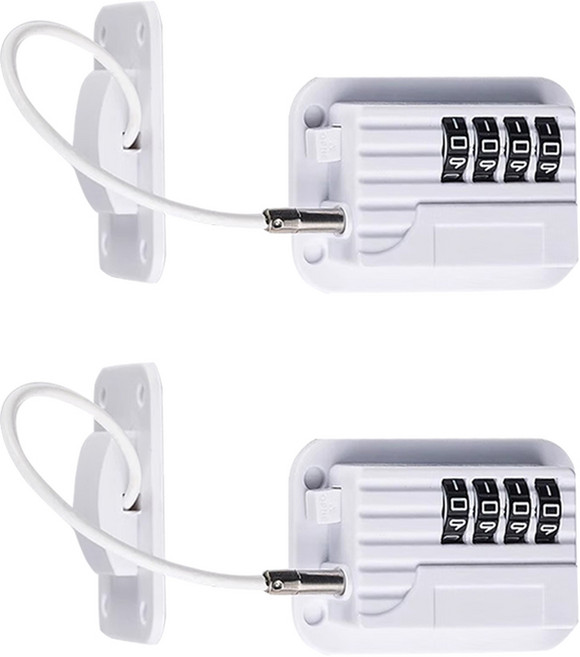 YAPOGI 냉장고 자물쇠 시건장치 사물함 잠금장치 흰색, 화이트, 2세트