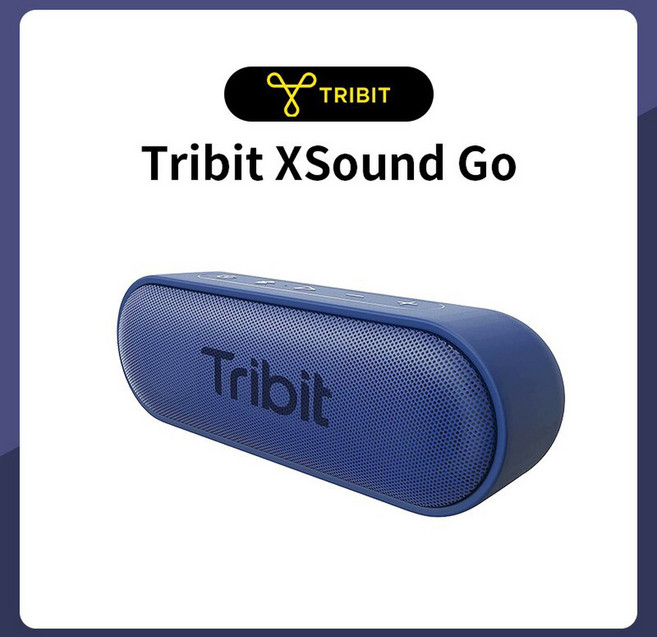 블루투스 스피커 야외용 휴대용 Tribit XSound Go Portable Bluetooth Speaker IPX7 Waterproof Better Bass 24-Hour Pla, Blue, 02 Blue
