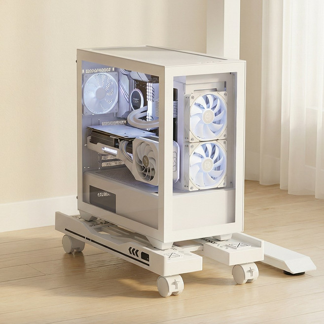 ROYAI ONE 조절형 이동식 컴퓨터 본체 받침대 데스크탑 받침대 PC받침대, 1개, 화이트