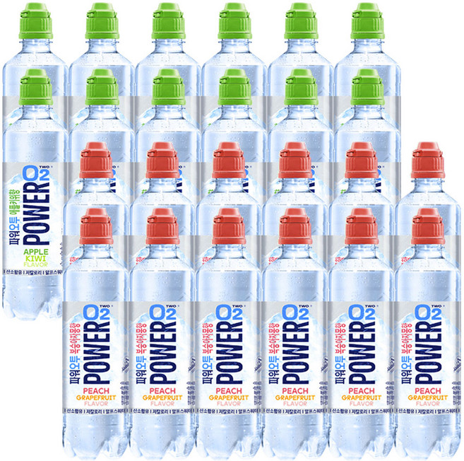 파워오투 애플키위x12개+복숭아자몽x12개, 1세트, 500ml