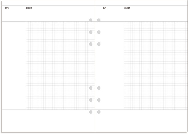 데이스테이션 A5 6공 바인더 코넬 필기 노트, 120g, 코넬 그리드B