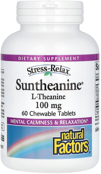 네츄럴펙터스 Stress-Relax Suntheanine l-테아닌 200mg 츄어블 정 60정(1정당 100mg), 120g, 1개, 60정