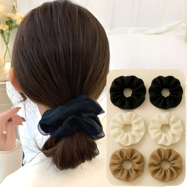 깔끔조아 시스루 곱창밴드 곱창머리끈 6종세트