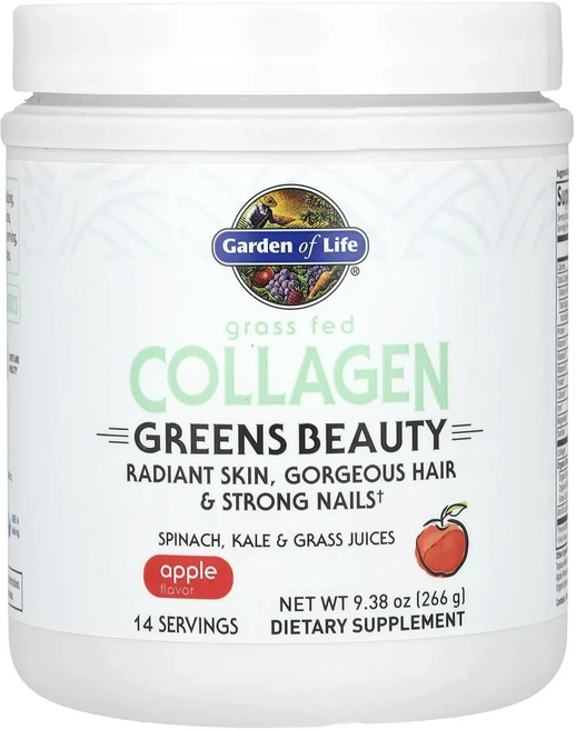 Garden of Life 목초 사육 콜라겐 그린즈 뷰티 사과 266g(9.38oz), GardenofLife목초사육콜라겐그린즈뷰티사과266g, 266g, 1개 - 쿠팡