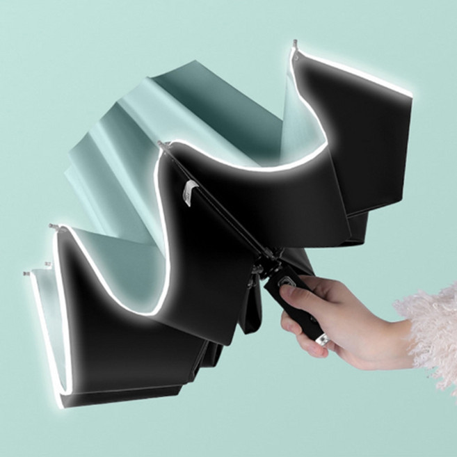 뒤집어진우산 LED 라이트 빛반사 안전 사고 방지 우산