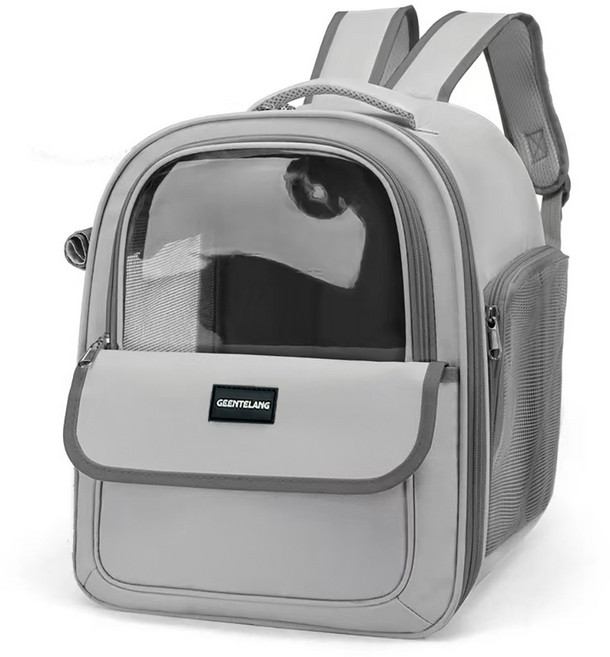 칠시 반려동물 사이드 오픈 백팩, 그레이, 1개