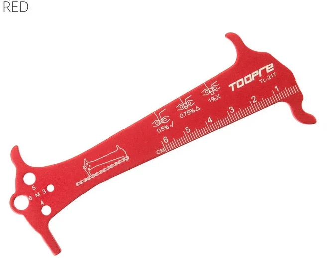 자전거 체인 마모 표시기 눈금자 수리 도구 스테인레스 스틸 산악 도로 자전거 체인 게이지 측정 검사기 나, 03 Red