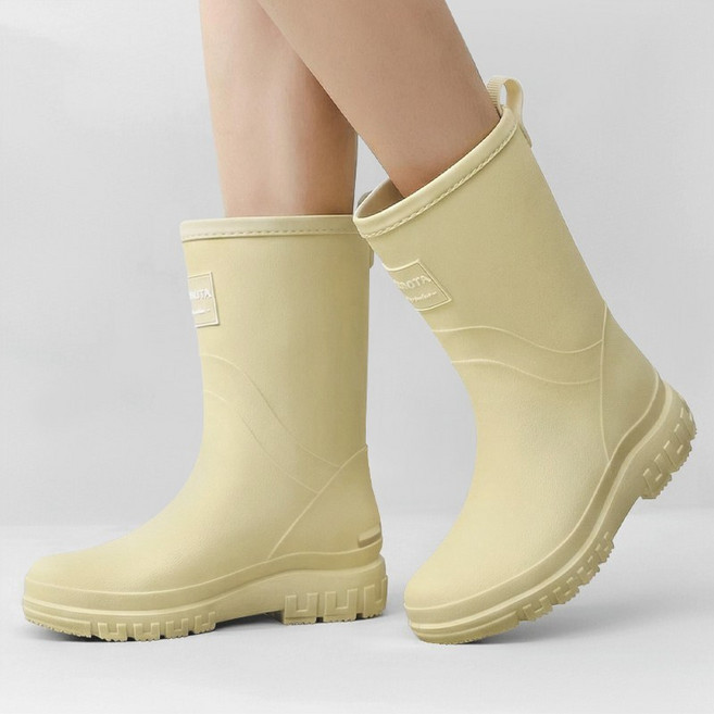 Modern Fashion 심플 여성 미들 장화 미끄럼방지 레인부츠