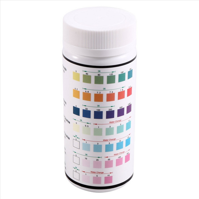 7 -in -1 풀 테스트 스트립 - 100 카운트 - pH 염소 브롬 경도 알칼리성에 대한 정확한 물 테스트 키트, 그림처럼