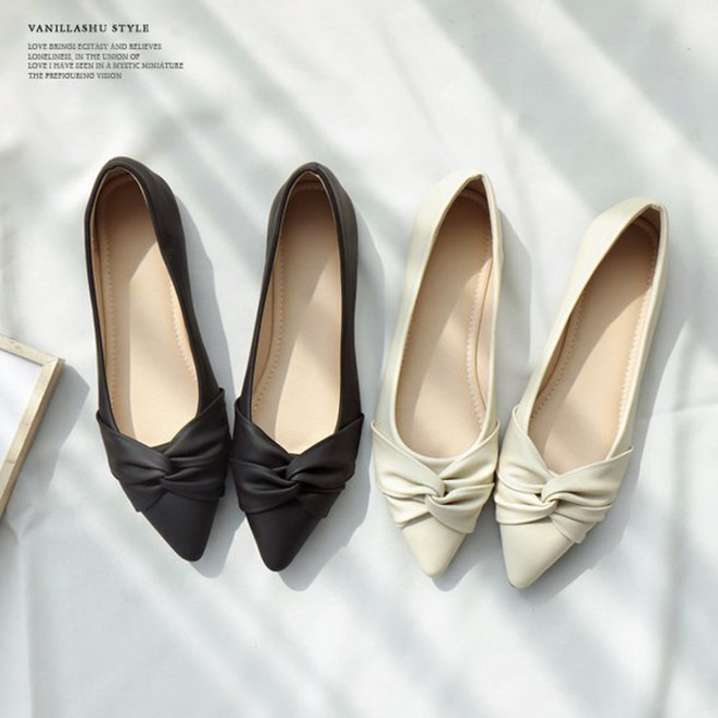 바닐라슈 샤리프 소프트 꼬임 탄력창 플랫슈즈 1cm