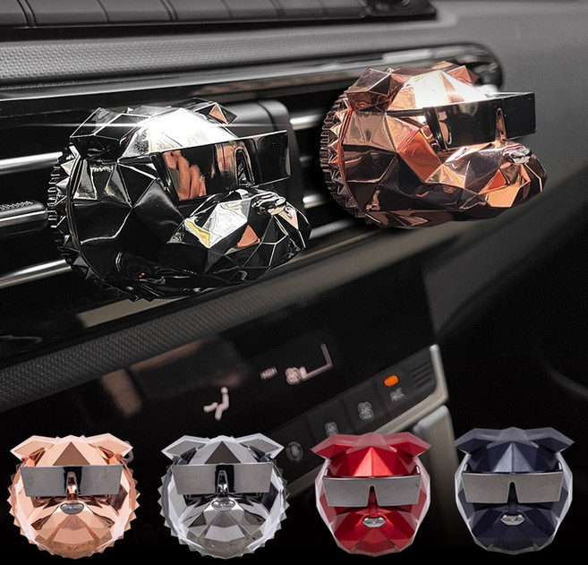 국산 핏불 불독 프리미엄 차량용 송풍구 방향제 디퓨저 2세트, 미스캣_블랙, 1세트