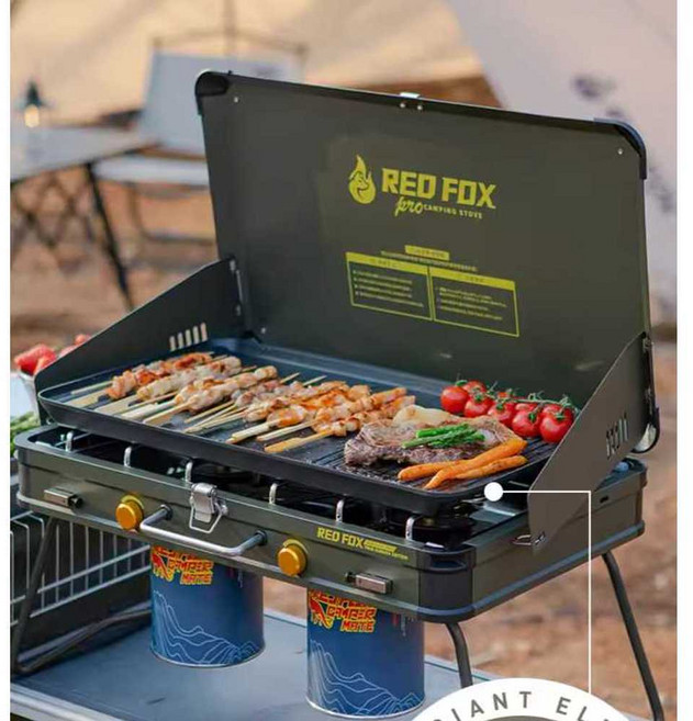 차박 캠핑 낚시 부탄 버너 바비큐 2구 스토브 가스, 1개