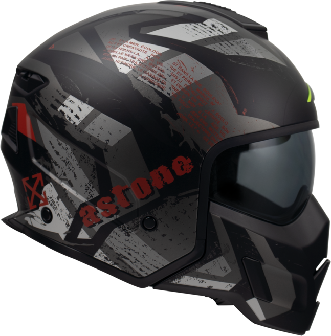ASTONE SK6-VA1 彩繪全罩安全帽 可拆洗內襯 通風透氣, 平黑/紅