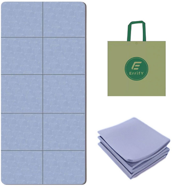 ErrifY 접이식 요가매트 휴대용 소음방지, 1개, 블루