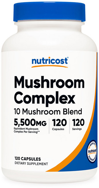 Nutricost 버섯 추출 복합 5500mg Mushroom Complex, 1개, 120정
