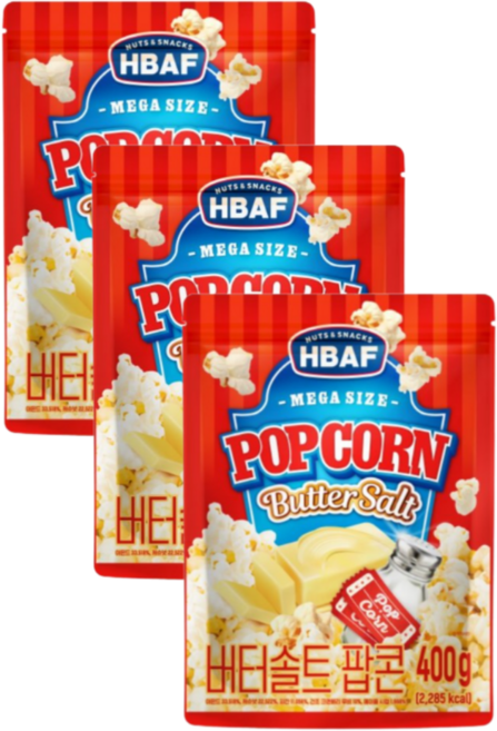 New 팝콘 버터솔트 400G, 3개