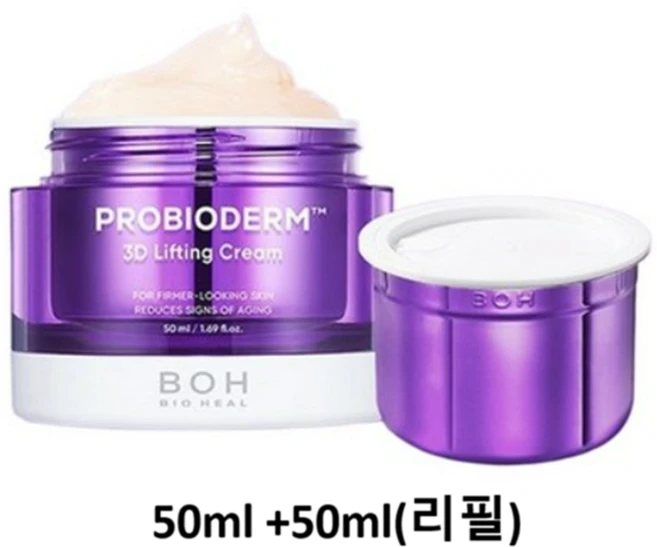 [2통용량] 프로바이오덤 3D 리프팅 크림 50ml+50ml, 50ml, 2개 - 쿠팡
