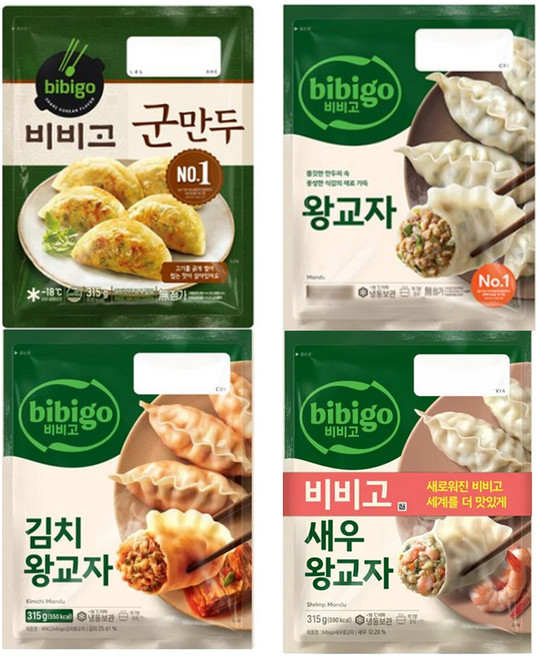 비비고 냉동 왕교자 315g (새우왕교자+왕교자+김치왕교자+군만두) 1개씩, 1세트, 1.26kg