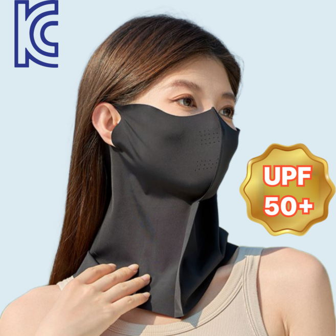 오드넌 숨이 편한 스포츠 마스크 UV 자외선 차단 골프 등산 낚시, 딥블랙, 1개