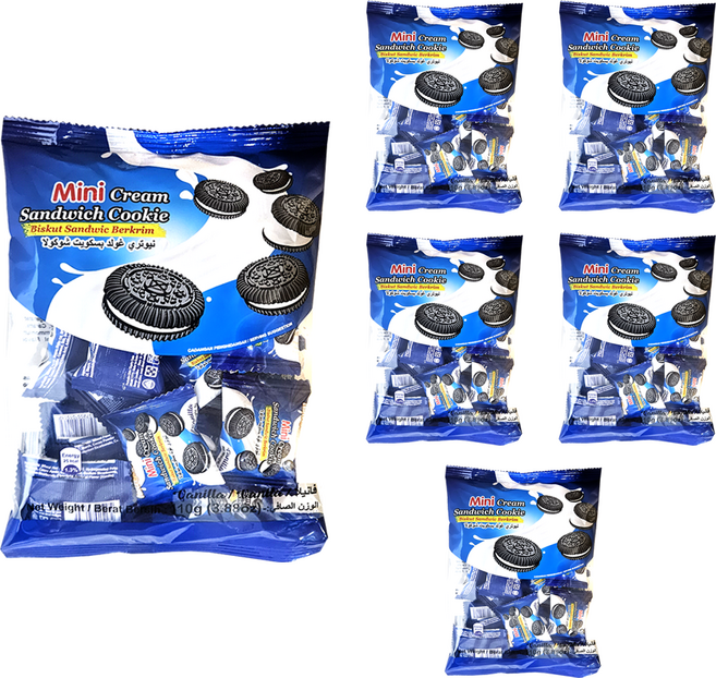 미니 크림 샌드위치 쿠키 바닐라향, 110g, 6개
