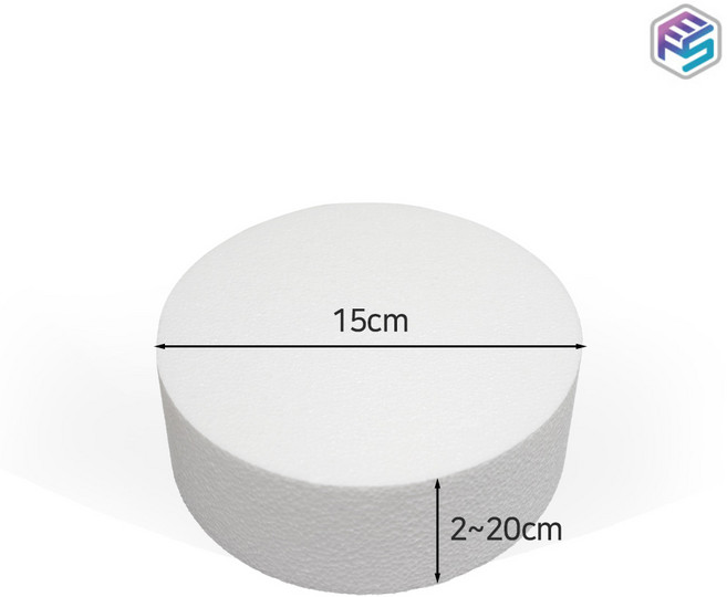 원형 압축 스티로폼 지름 15cm 두께 2~20cm공예 만들기 재단 인테리어 케이크모형 오브제 DIY, 1개