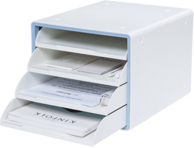 시스맥스 디럭스 오픈형 서류함 13105, 민트, 4단