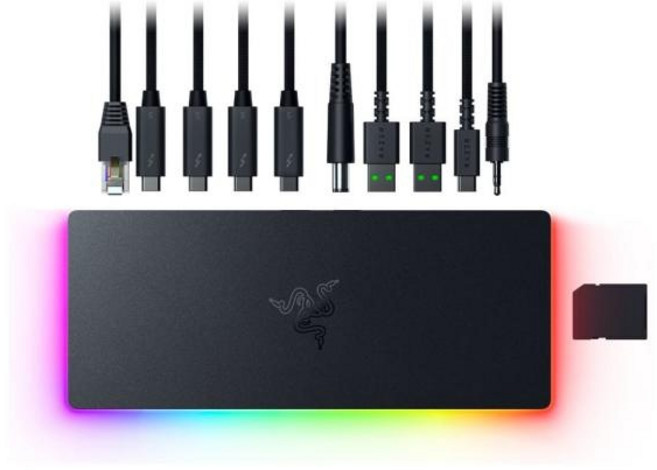 (RAZER) (레이저코리아) 썬더볼트5 독 크로마(USB허브/도킹/10포트/도킹/멀티포트) ▶ (유전원/C타입) ◀, 1개, 썬더볼트5 독 크로마