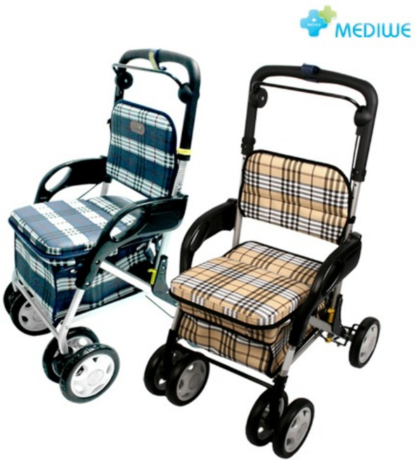 메디위 보행보조차 F-318 실버보행카 할머니유머차, 브라운, 1개