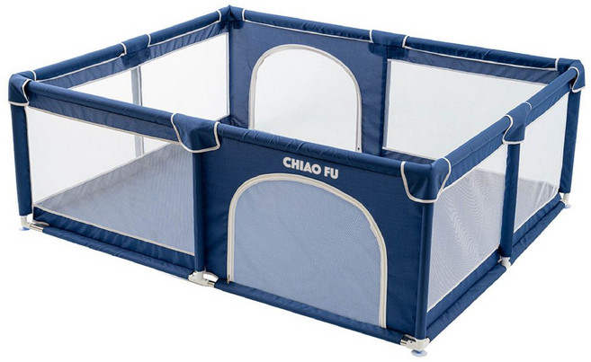 CHIAO FU兒童遊戲圍欄 安全穩固 透氣網布 易於清潔, 藍色, 1個