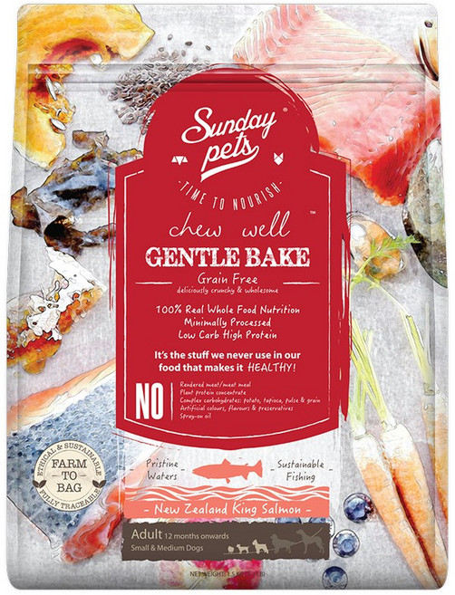 선데이펫 어덜트 젠틀베이크 그레인프리 연어 강아지 사료, 1.5kg, 1개