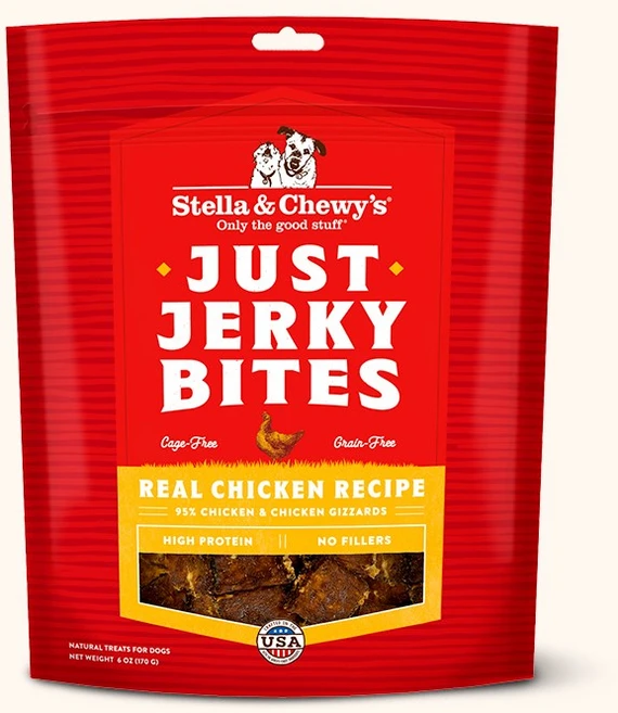 스텔라앤츄이스 강아지 저스트 져키 바이트 치킨 레시피 트릿, 닭, 170g, 1개 - 쿠팡