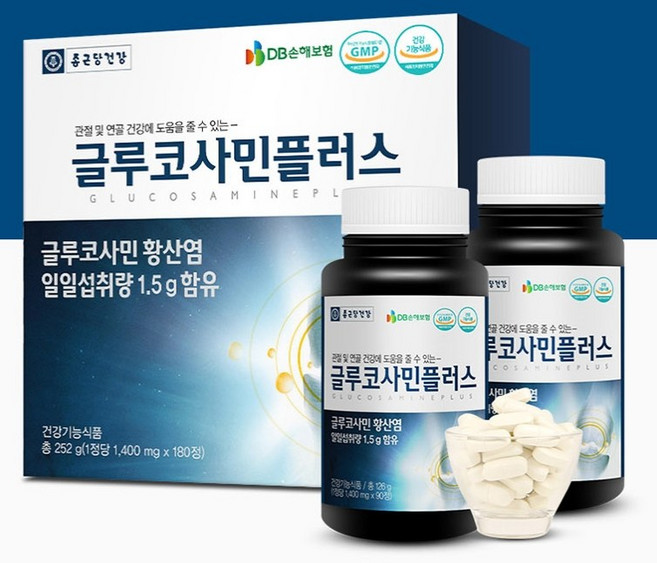 [종근당건강] 글루코사민플러스 1400mg x 180정 x 2박스(6개월분), 180회분, 1세트